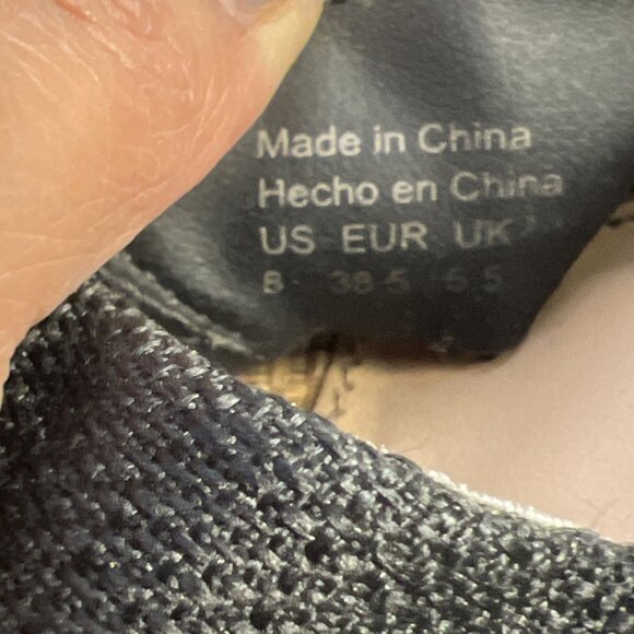 Aldo Women's Brown Wedge Heels Black Fabric Sandals Cross Strap Size 8 - Picture 8 of 8